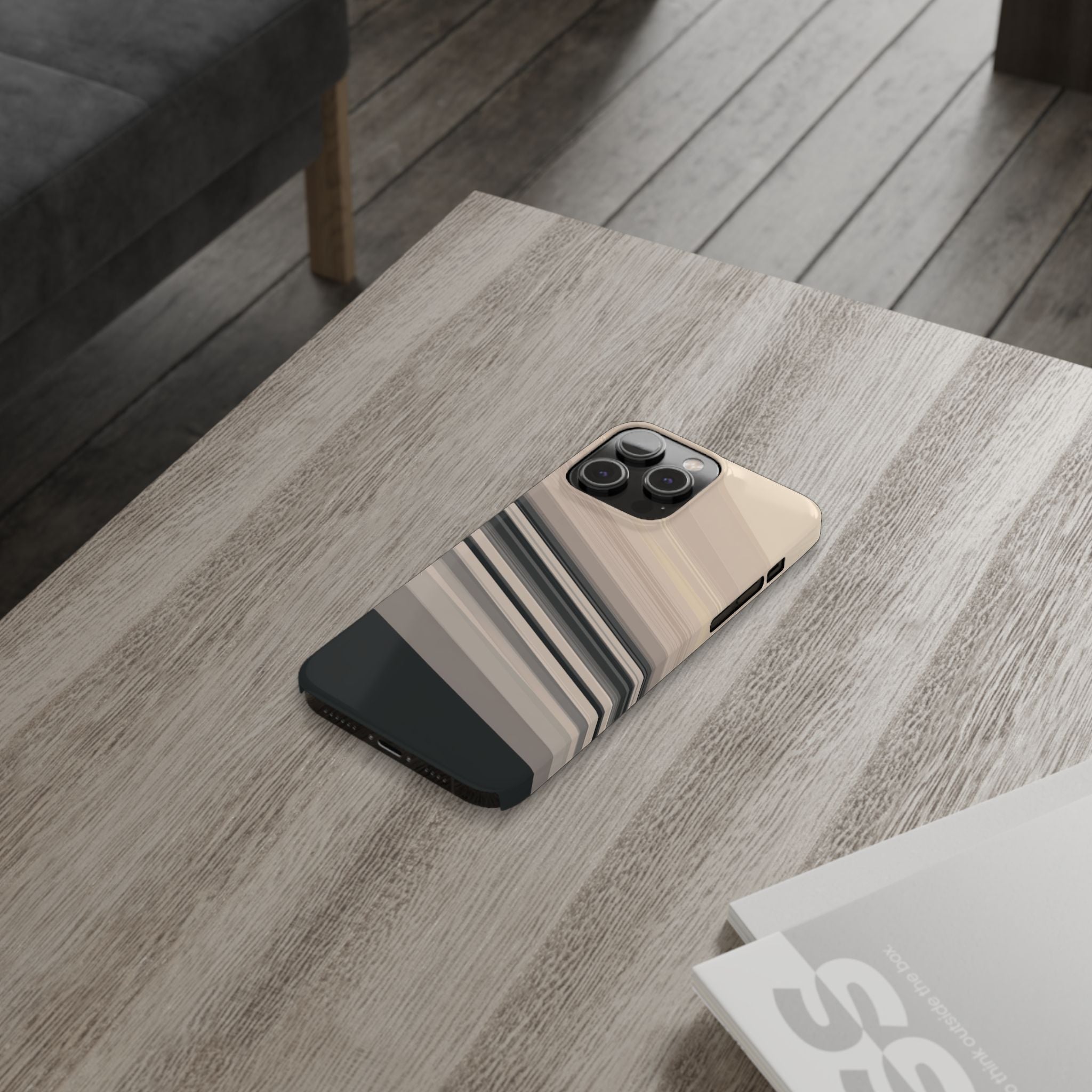 Diagonal Bands slim phone case design with modern lightweight protection - Desk and Device