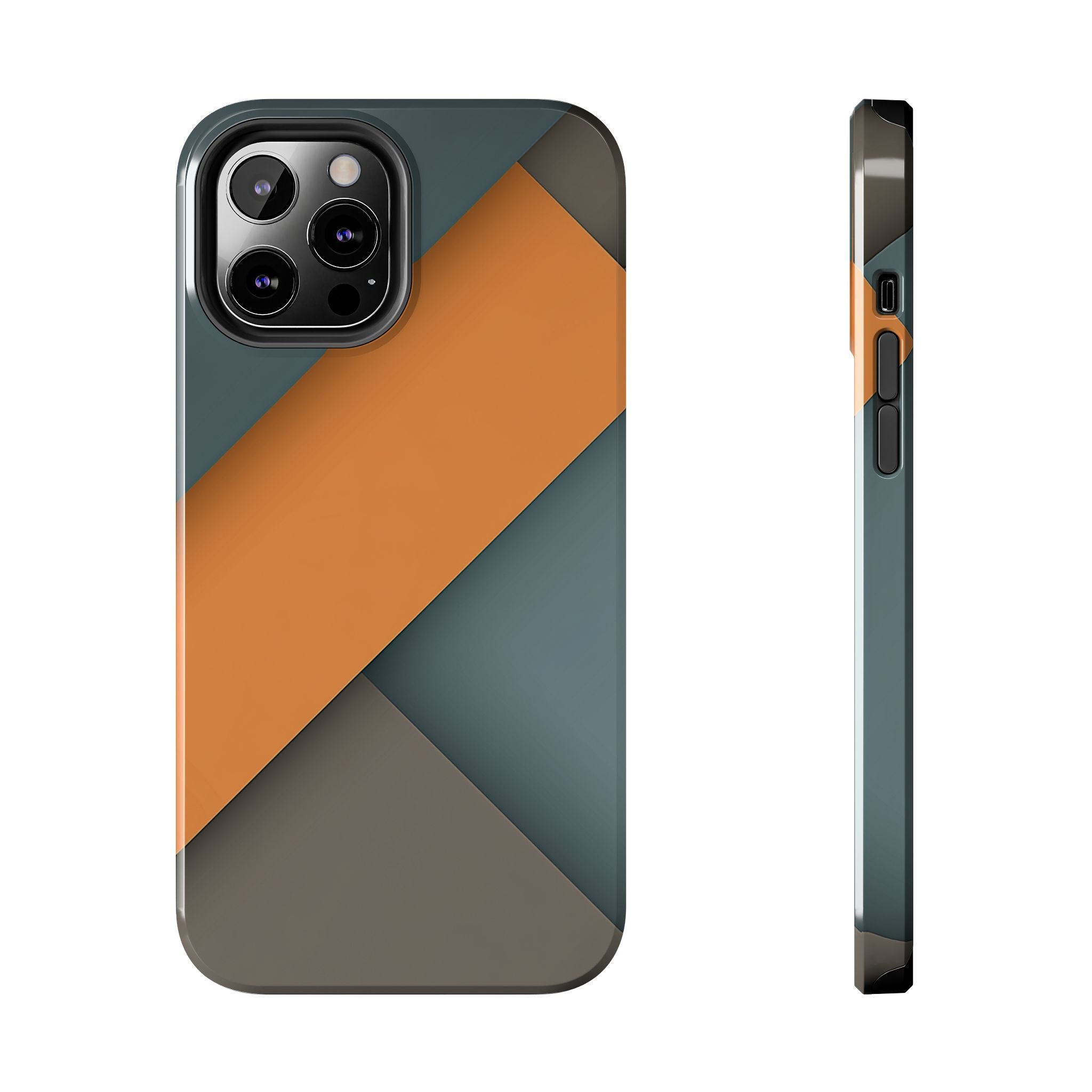 Steel Accent tough phone case design with modern dual layer protection - Desk and Device