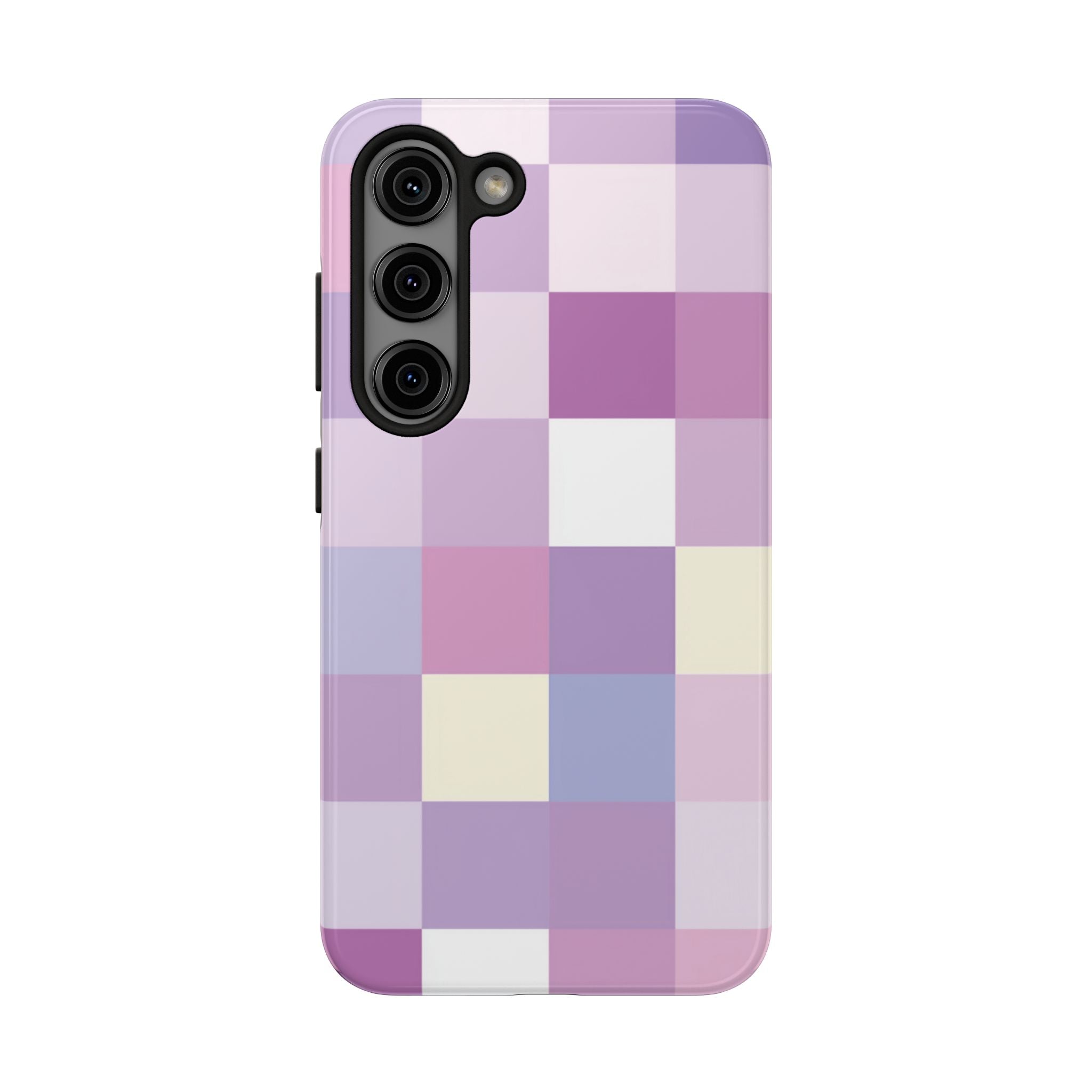 Pastel Checker tough phone case design with modern dual layer protection - Desk and Device