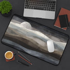 Moonlit Tides Neoprene desk mat with clean, modern design - Desk and Device