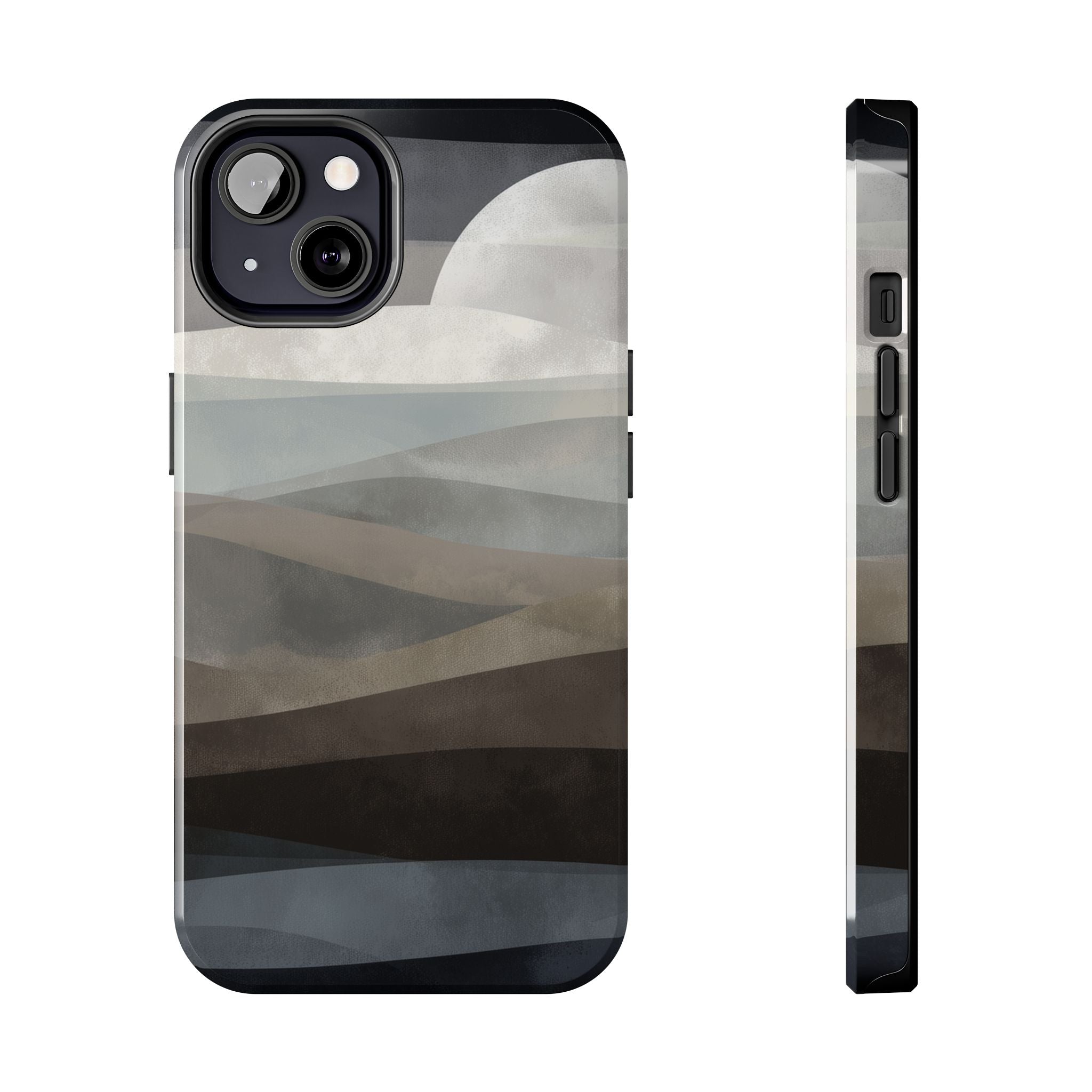 Moonlit Tides tough phone case design with modern dual layer protection - Desk and Device
