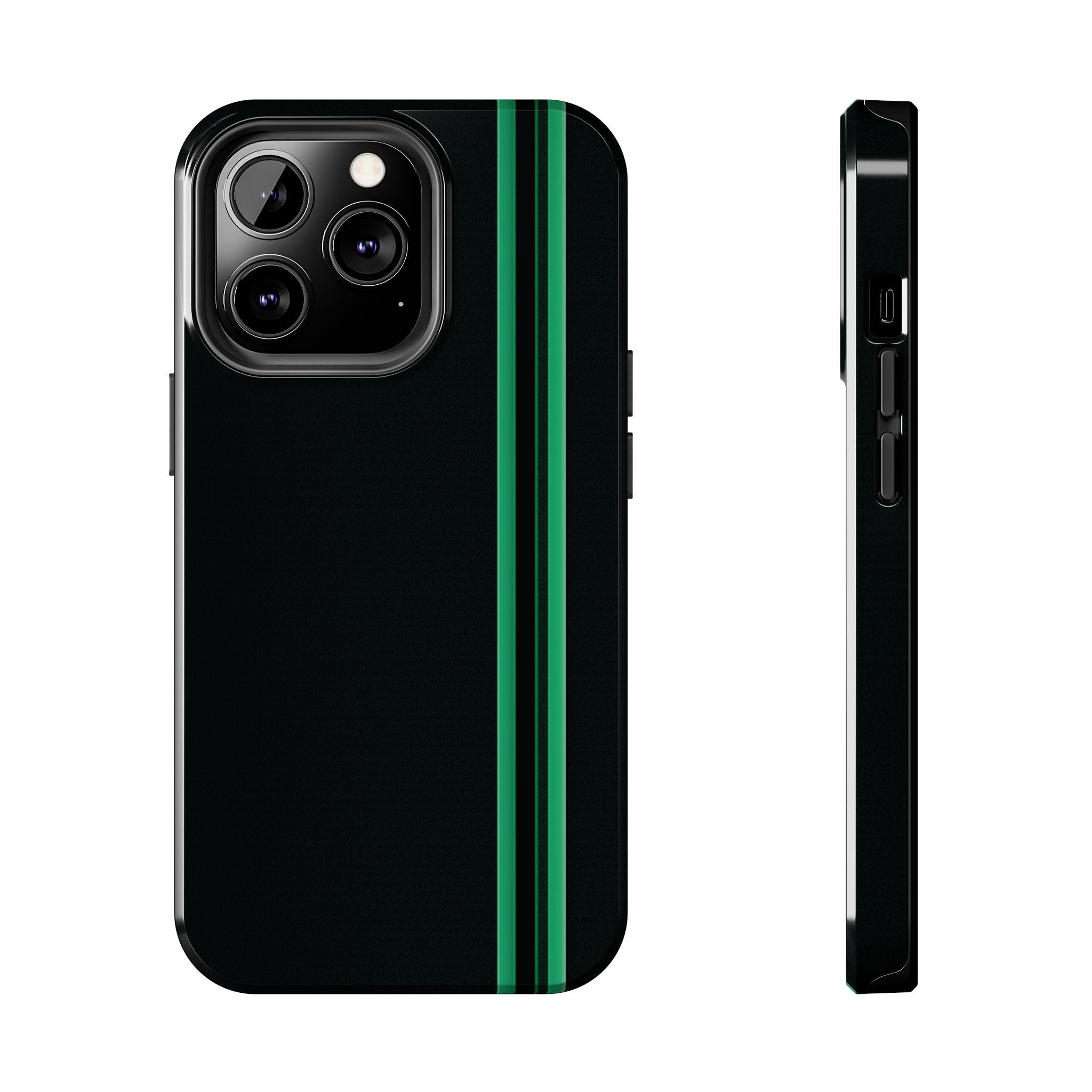 Green Stripe tough phone case design with modern dual layer protection - Desk and Device