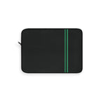 Green Stripe padded laptop sleeve with modern tech styling - Desk and Device