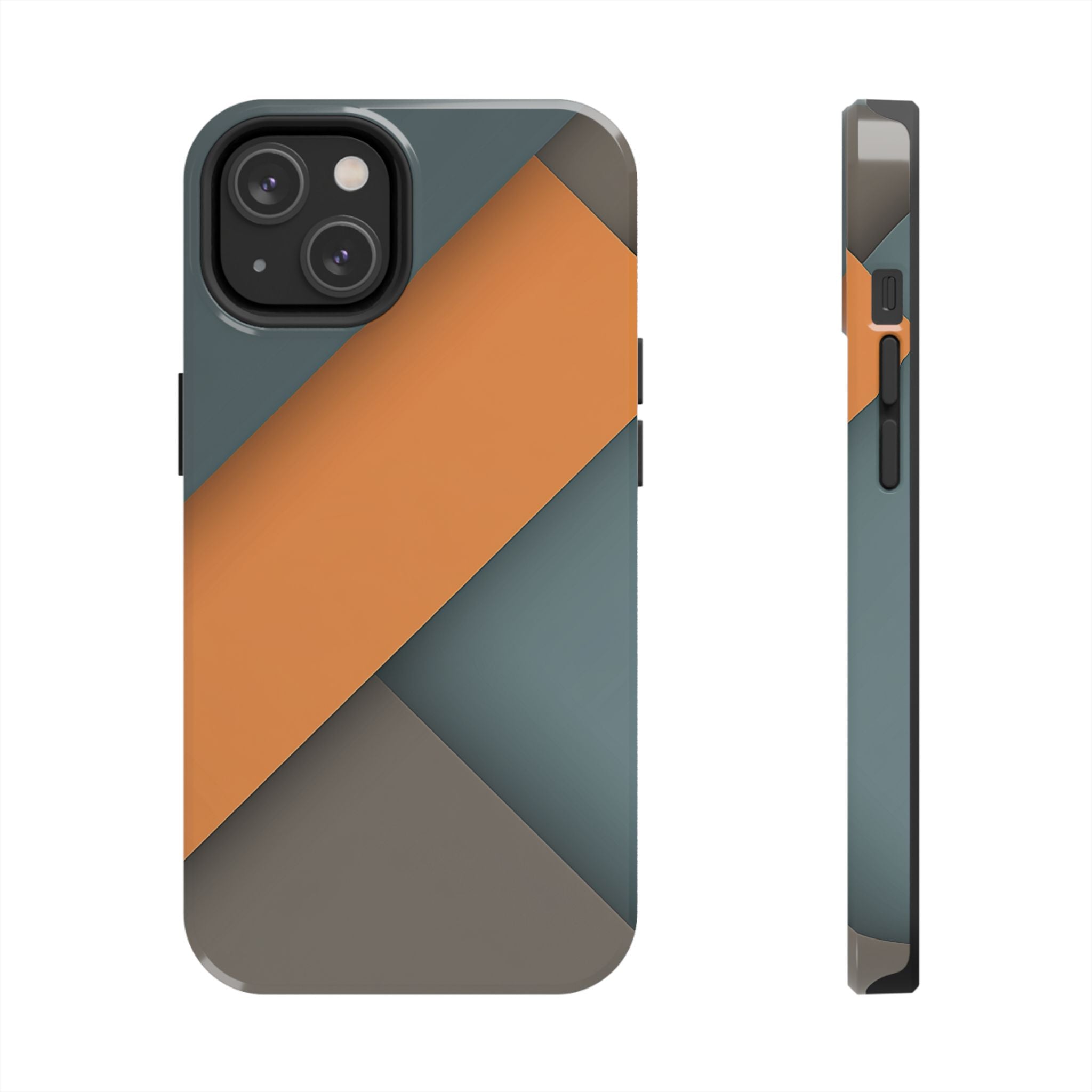 Steel Accent tough phone case design with modern dual layer protection - Desk and Device