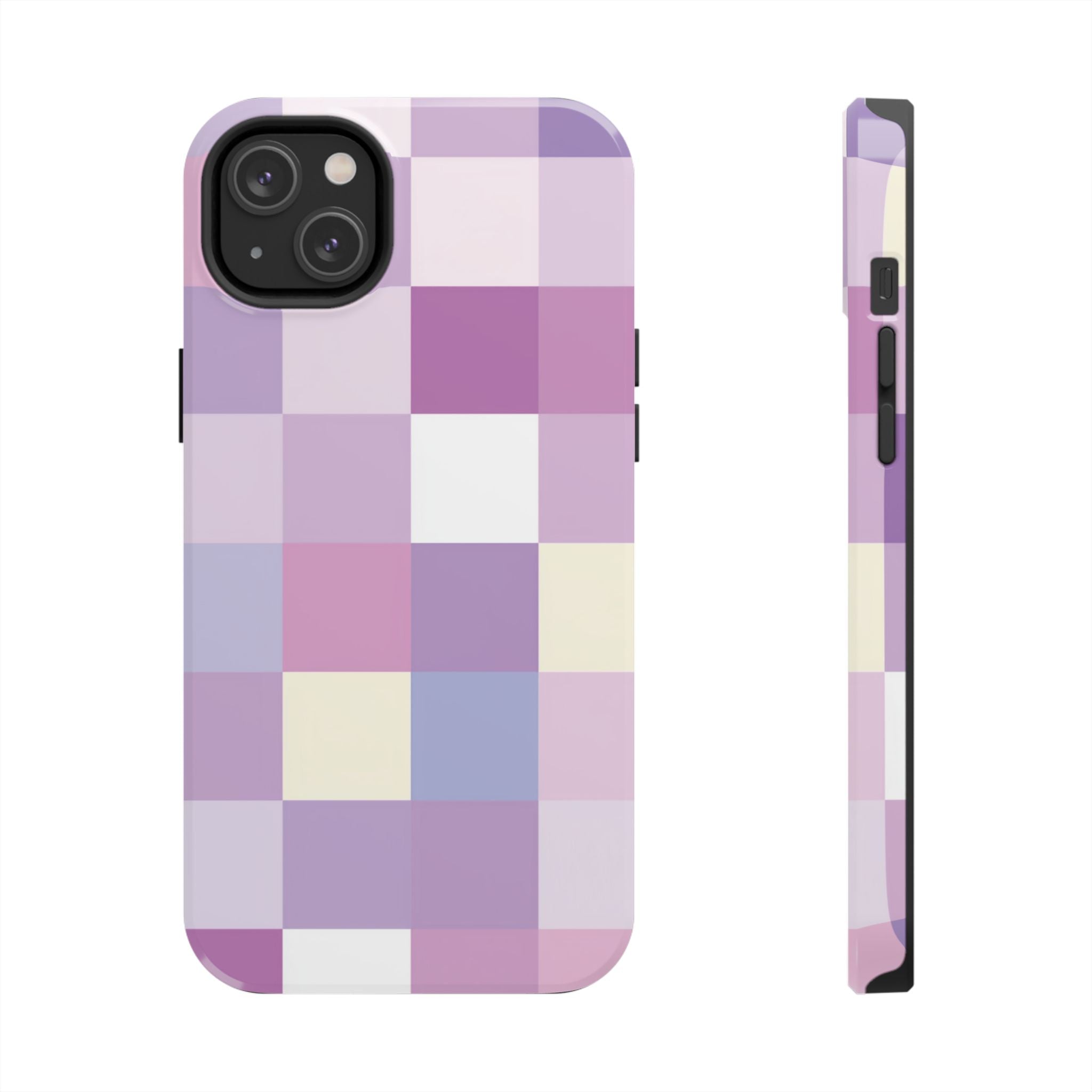 Pastel Checker tough phone case design with modern dual layer protection - Desk and Device