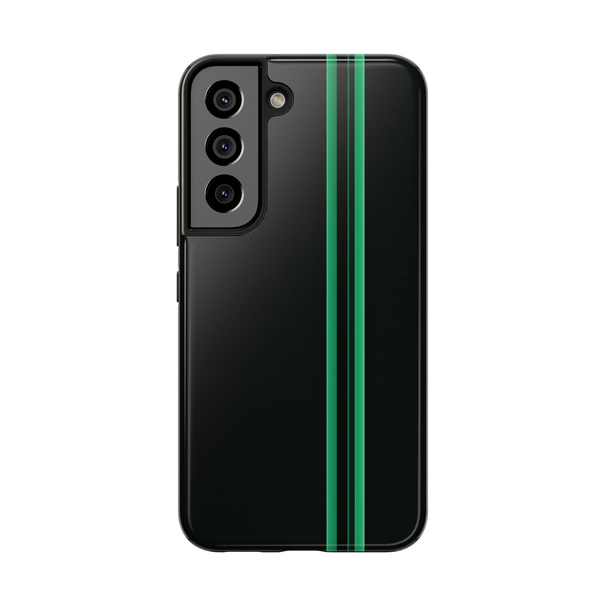 Green Stripe tough phone case design with modern dual layer protection - Desk and Device