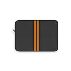 Orange Stripe padded laptop sleeve with modern tech styling - Desk and Device