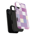 Pastel Checker tough phone case design with modern dual layer protection - Desk and Device