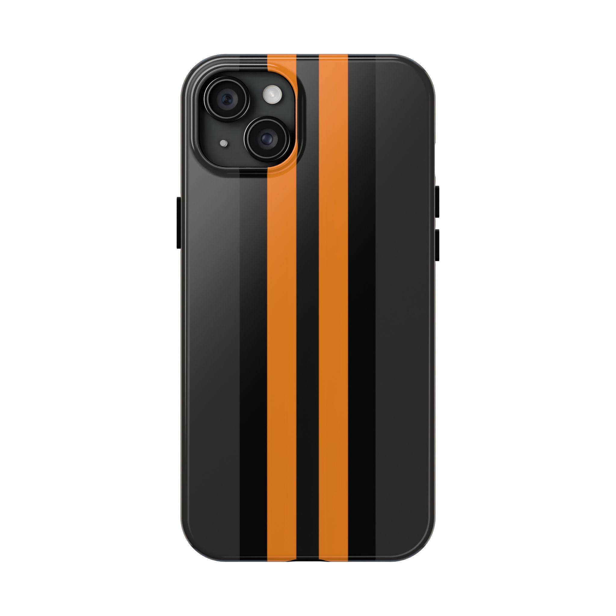 Orange Stripe tough phone case design with modern dual layer protection - Desk and Device