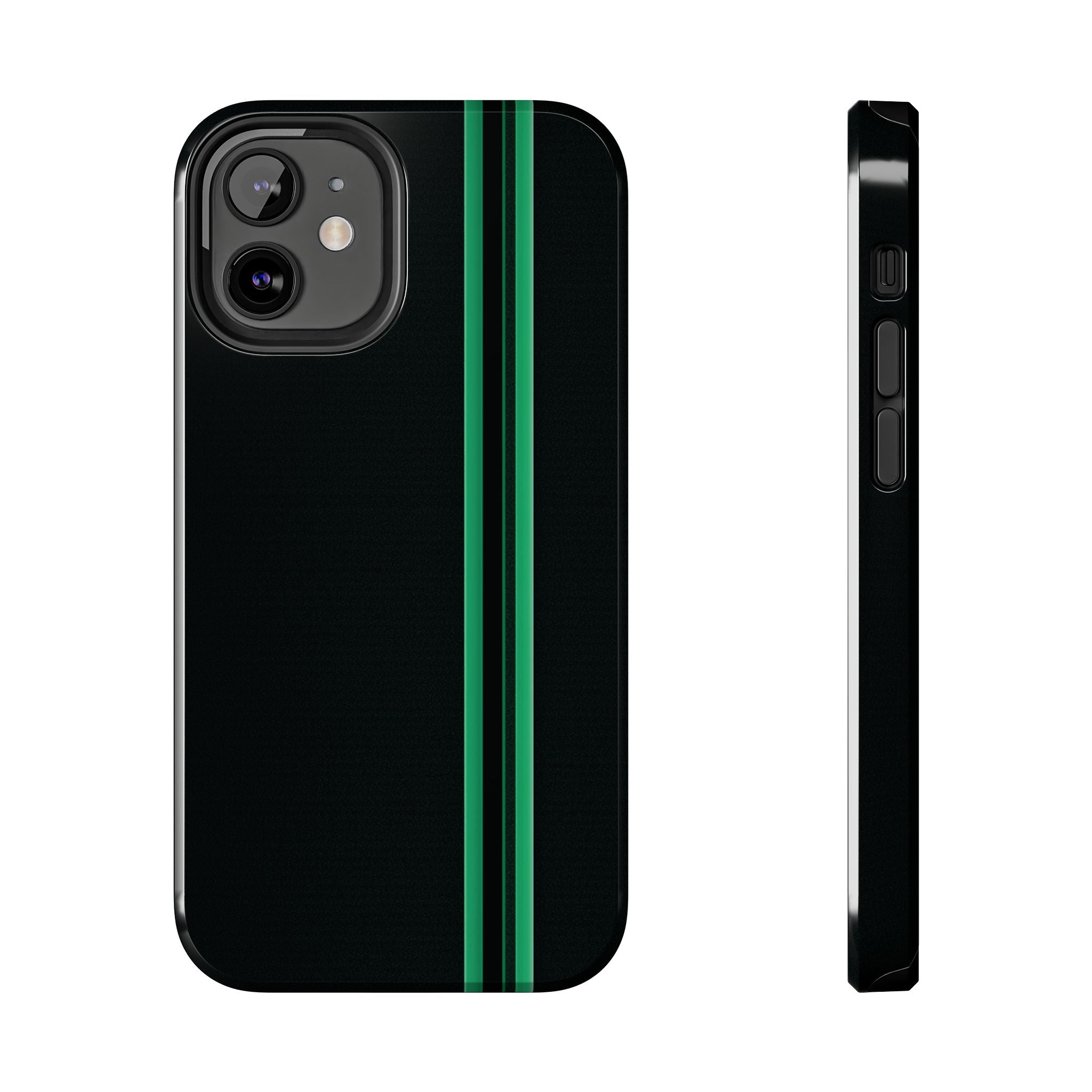 Green Stripe tough phone case design with modern dual layer protection - Desk and Device