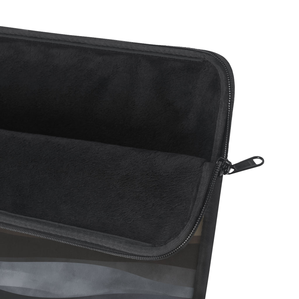 Moonlit Tides padded laptop sleeve with modern tech styling - Desk and Device