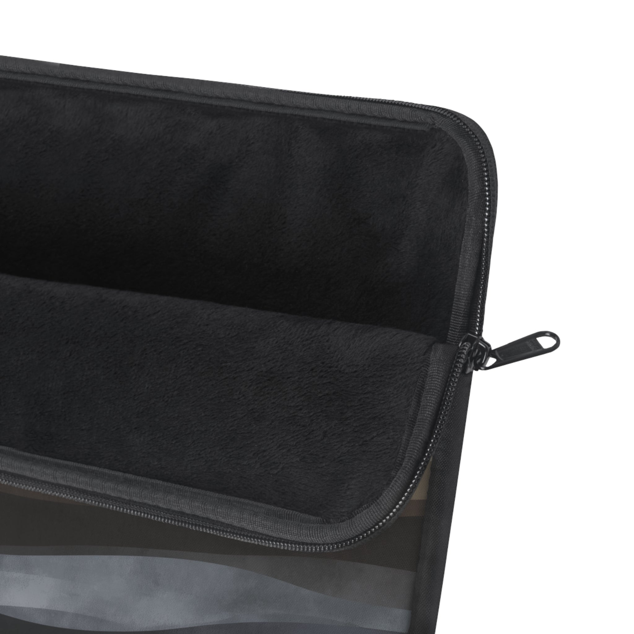 Moonlit Tides padded laptop sleeve with modern tech styling - Desk and Device