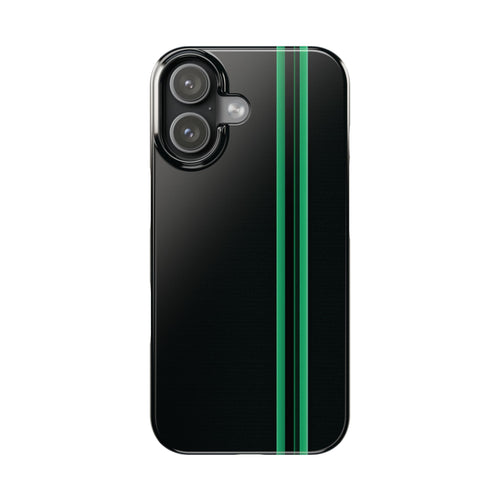 Green Stripe slim phone case design with modern lightweight protection - Desk and Device