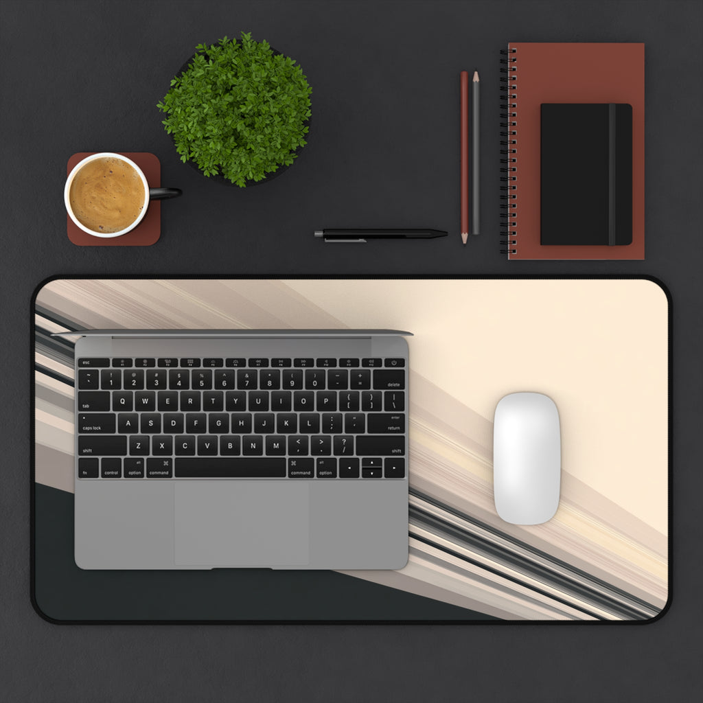 Diagonal Bands Neoprene desk mat with clean, modern design - Desk and Device
