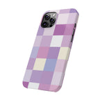 Pastel Checker slim phone case design with modern lightweight protection - Desk and Device