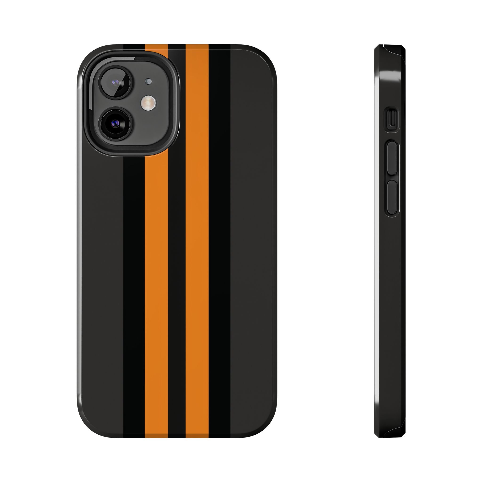 Orange Stripe tough phone case design with modern dual layer protection - Desk and Device
