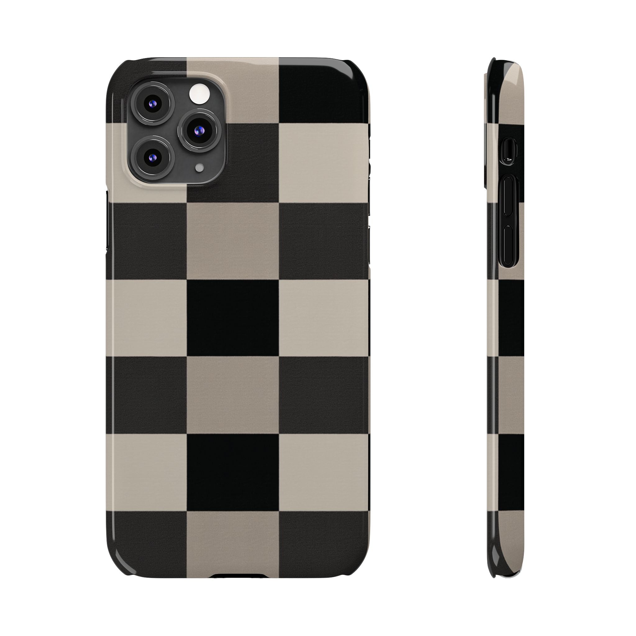 Neutral Checker slim phone case design with modern lightweight protection - Desk and Device