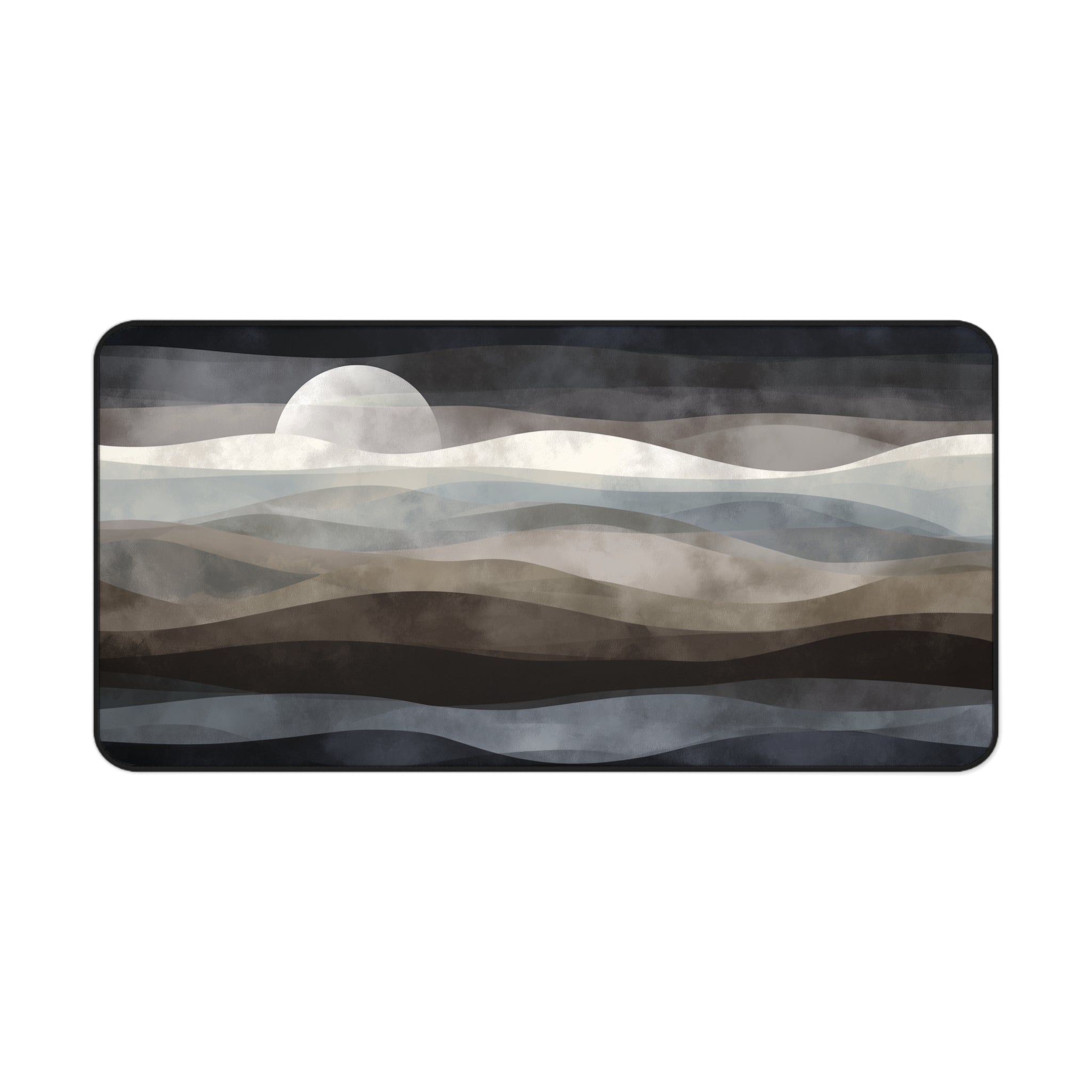 Moonlit Tides Neoprene desk mat with clean, modern design - Desk and Device