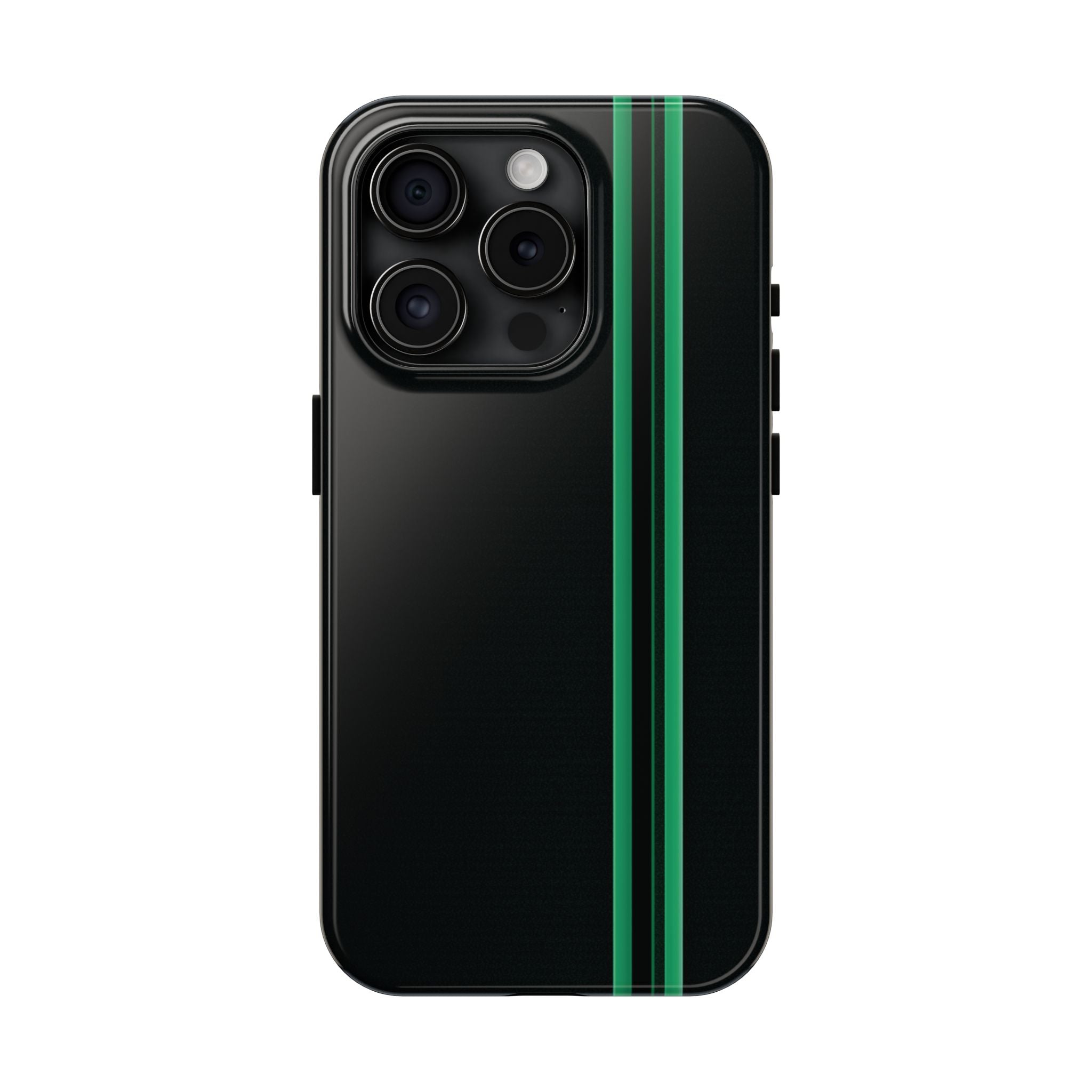 Green Stripe tough phone case design with modern dual layer protection - Desk and Device