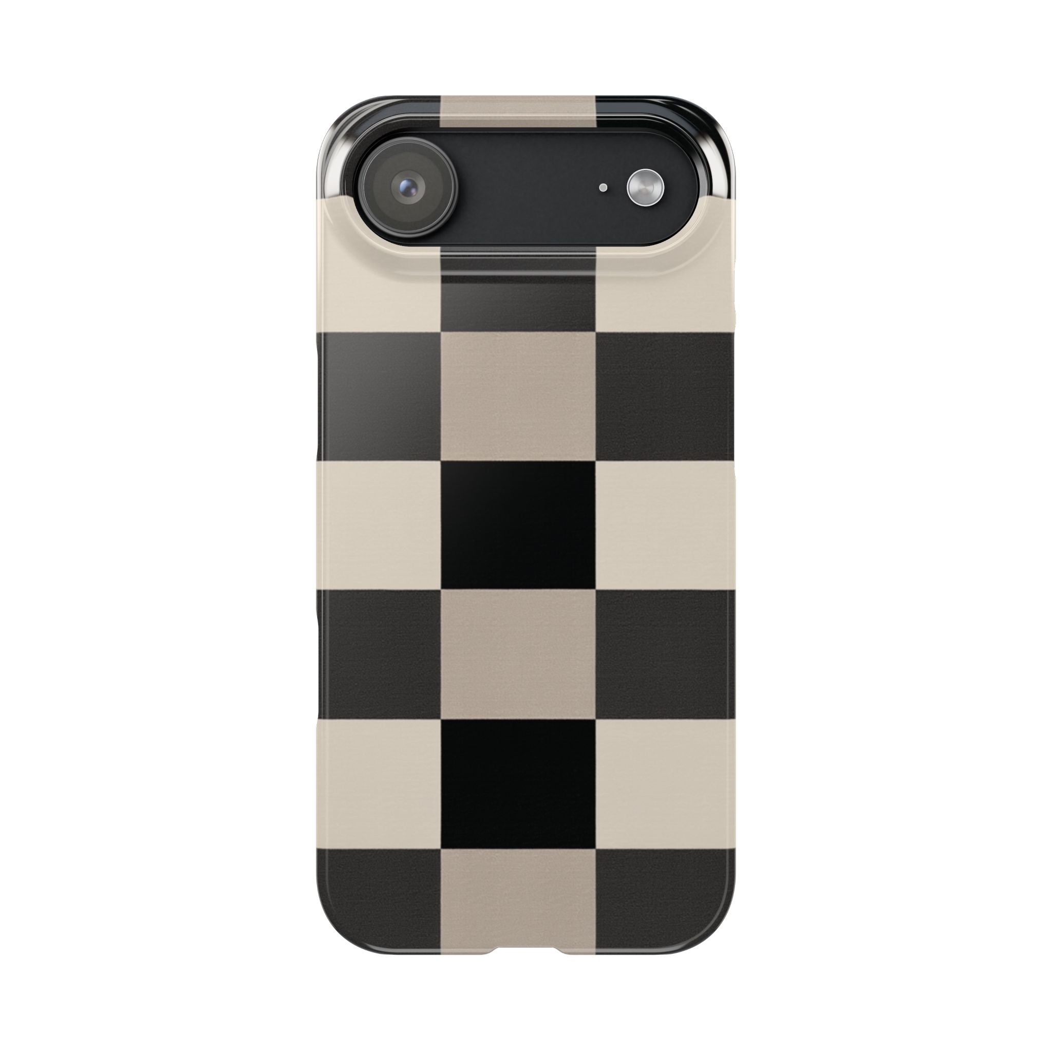 Neutral Checker slim phone case design with modern lightweight protection - Desk and Device