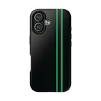 Green Stripe tough phone case design with modern dual layer protection - Desk and Device
