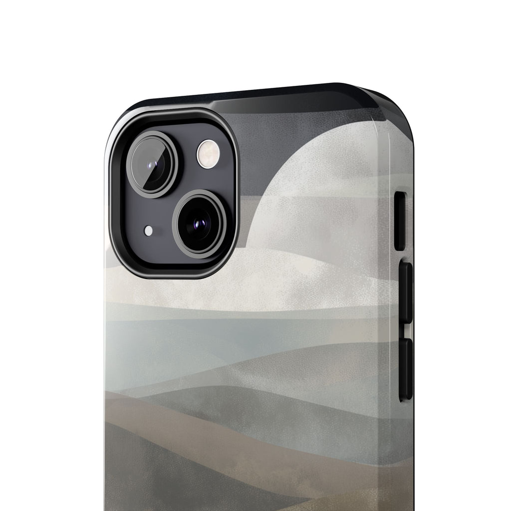 Moonlit Tides tough phone case design with modern dual layer protection - Desk and Device