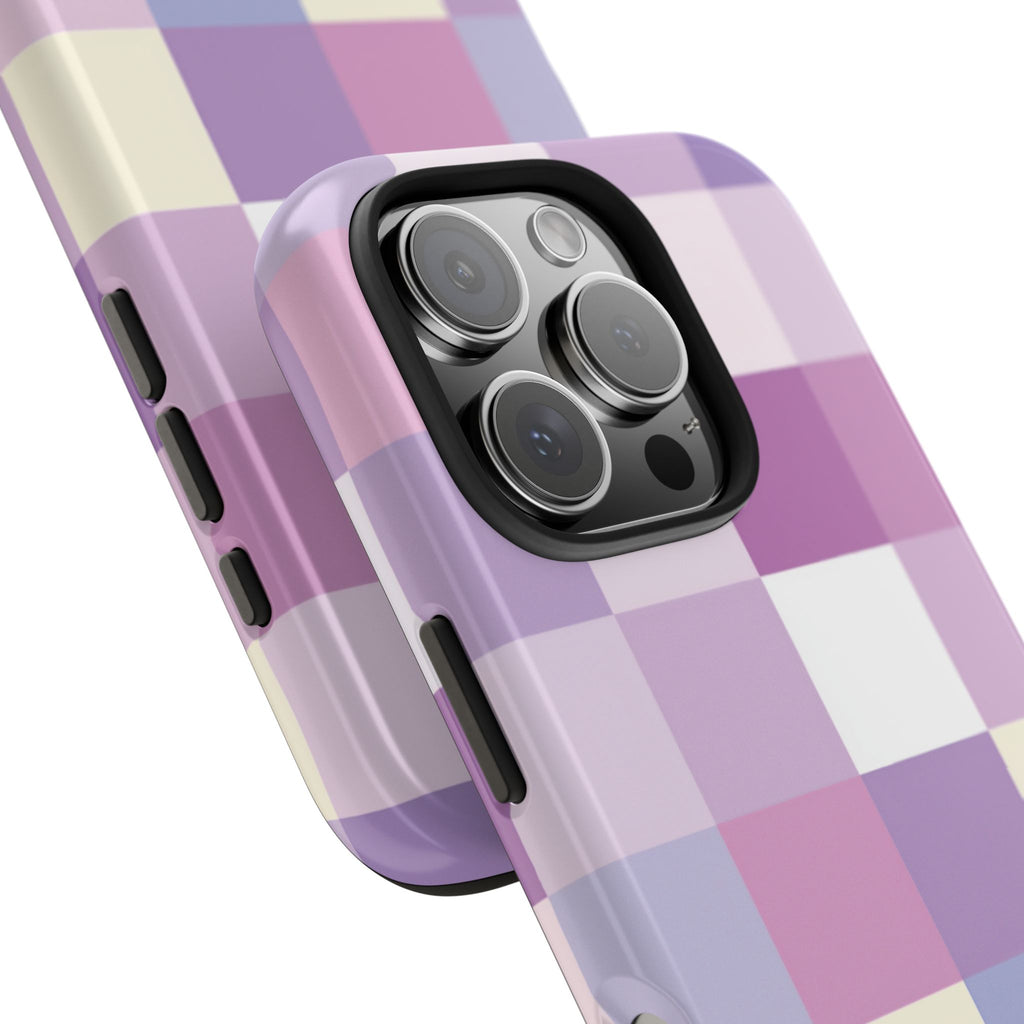 Pastel Checker tough phone case design with modern dual layer protection - Desk and Device