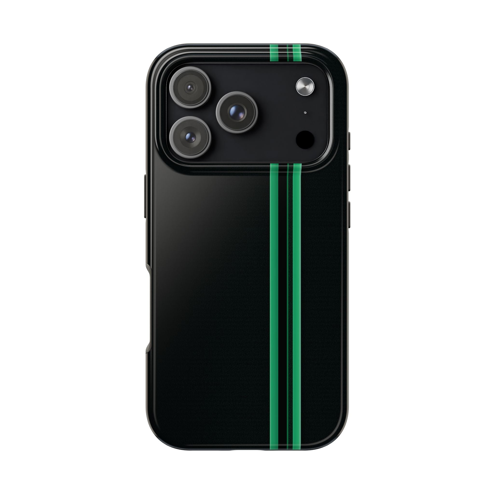 Green Stripe tough phone case design with modern dual layer protection - Desk and Device