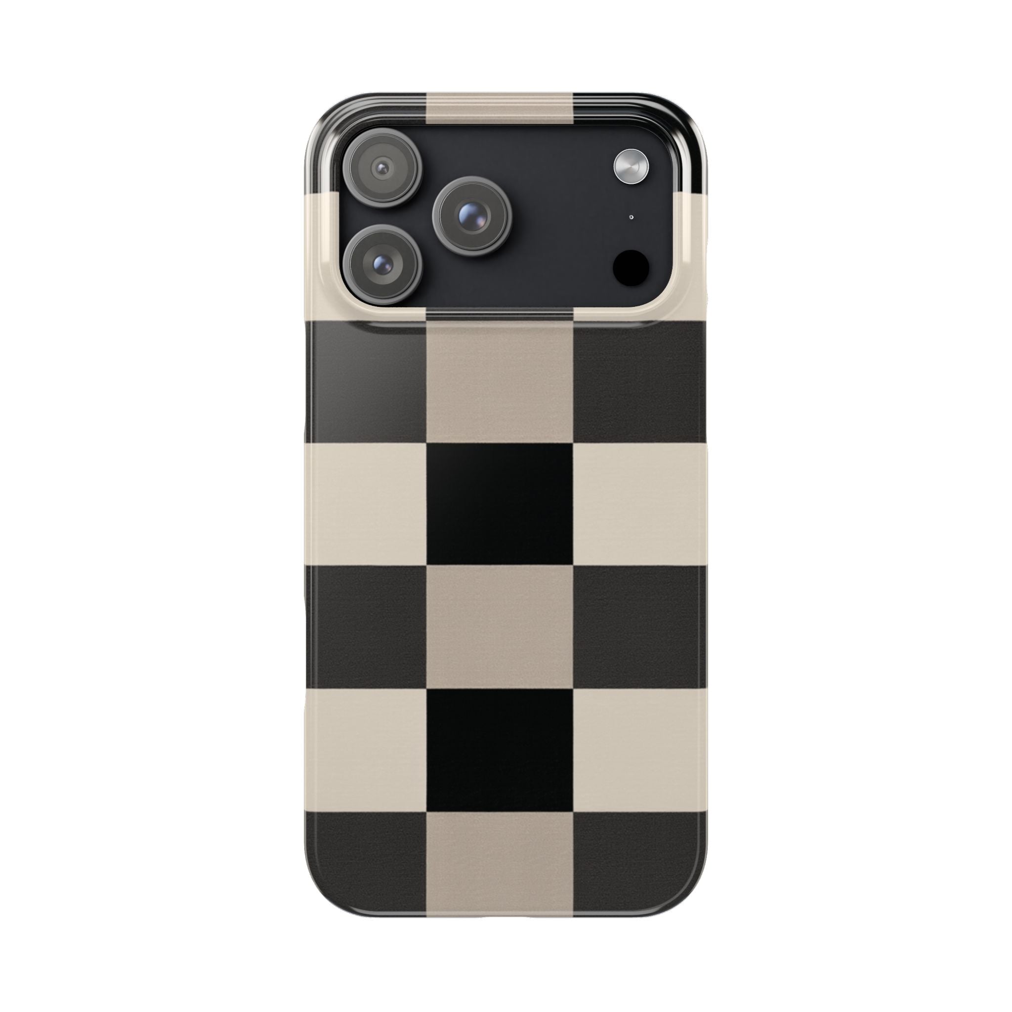 Neutral Checker slim phone case design with modern lightweight protection - Desk and Device