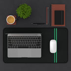 Green Stripe Neoprene desk mat with clean, modern design - Desk and Device