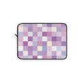 Pastel Checker padded laptop sleeve with modern tech styling - Desk and Device