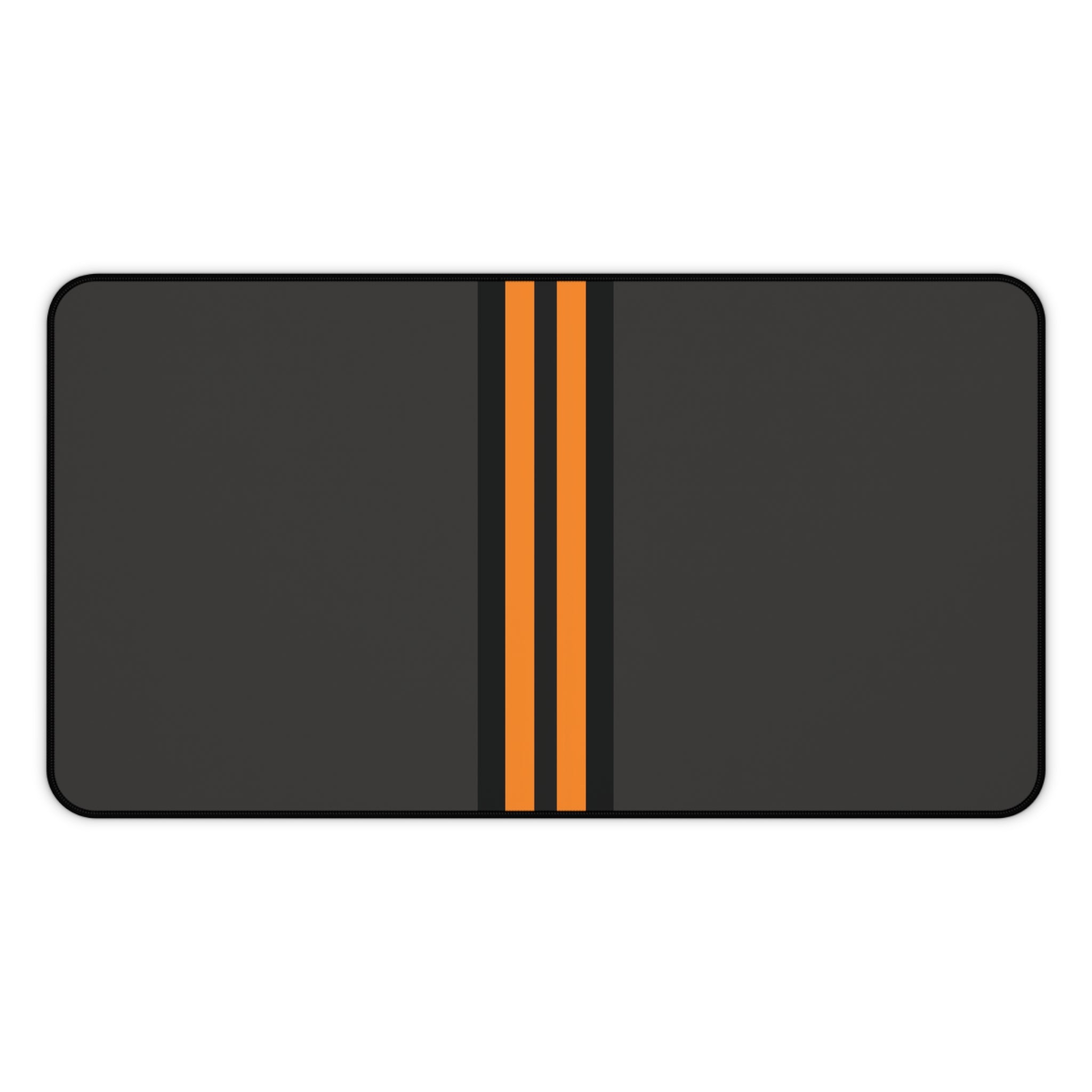 Orange Stripe Neoprene desk mat with clean, modern design - Desk and Device