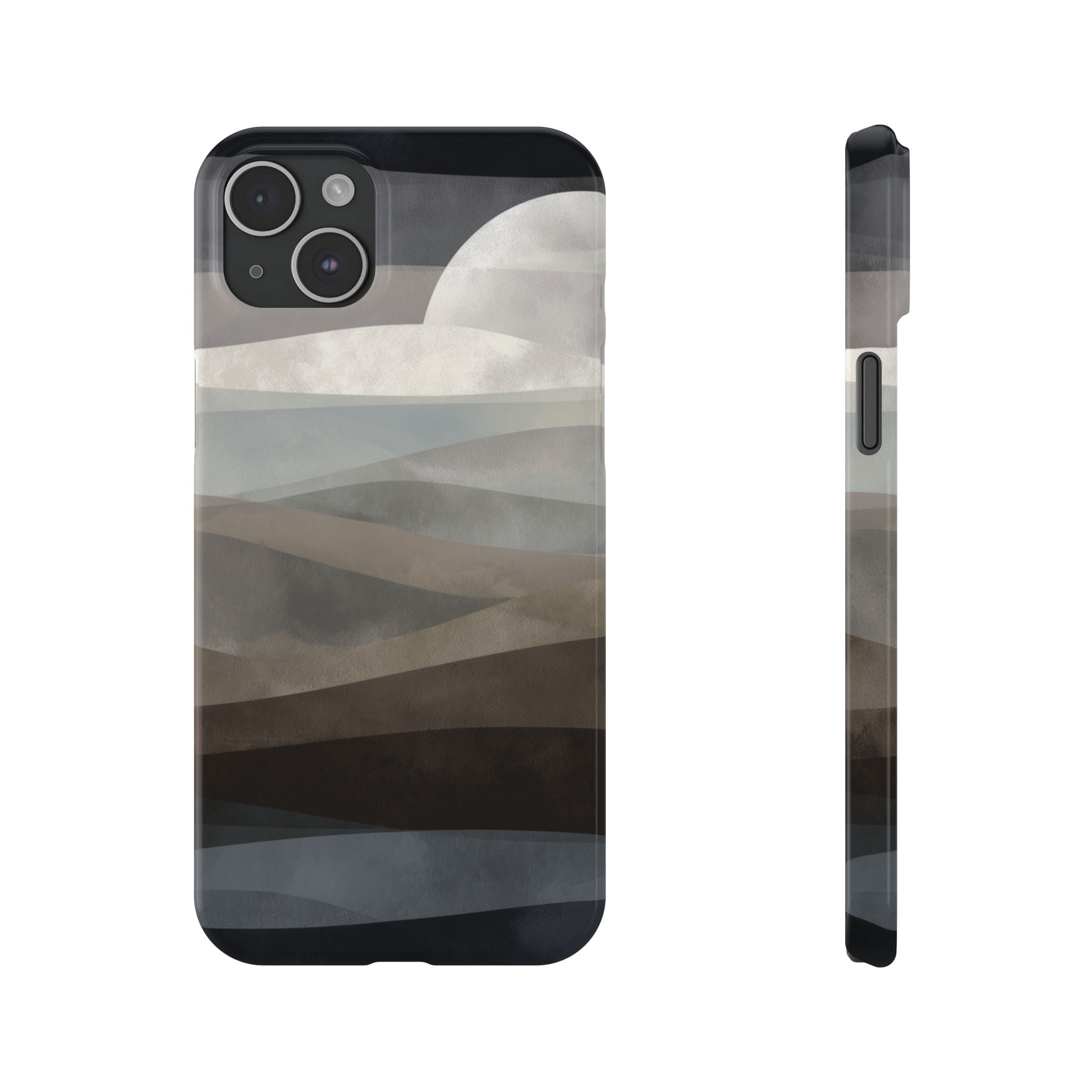 Moonlit Tides slim phone case design with modern lightweight protection - Desk and Device