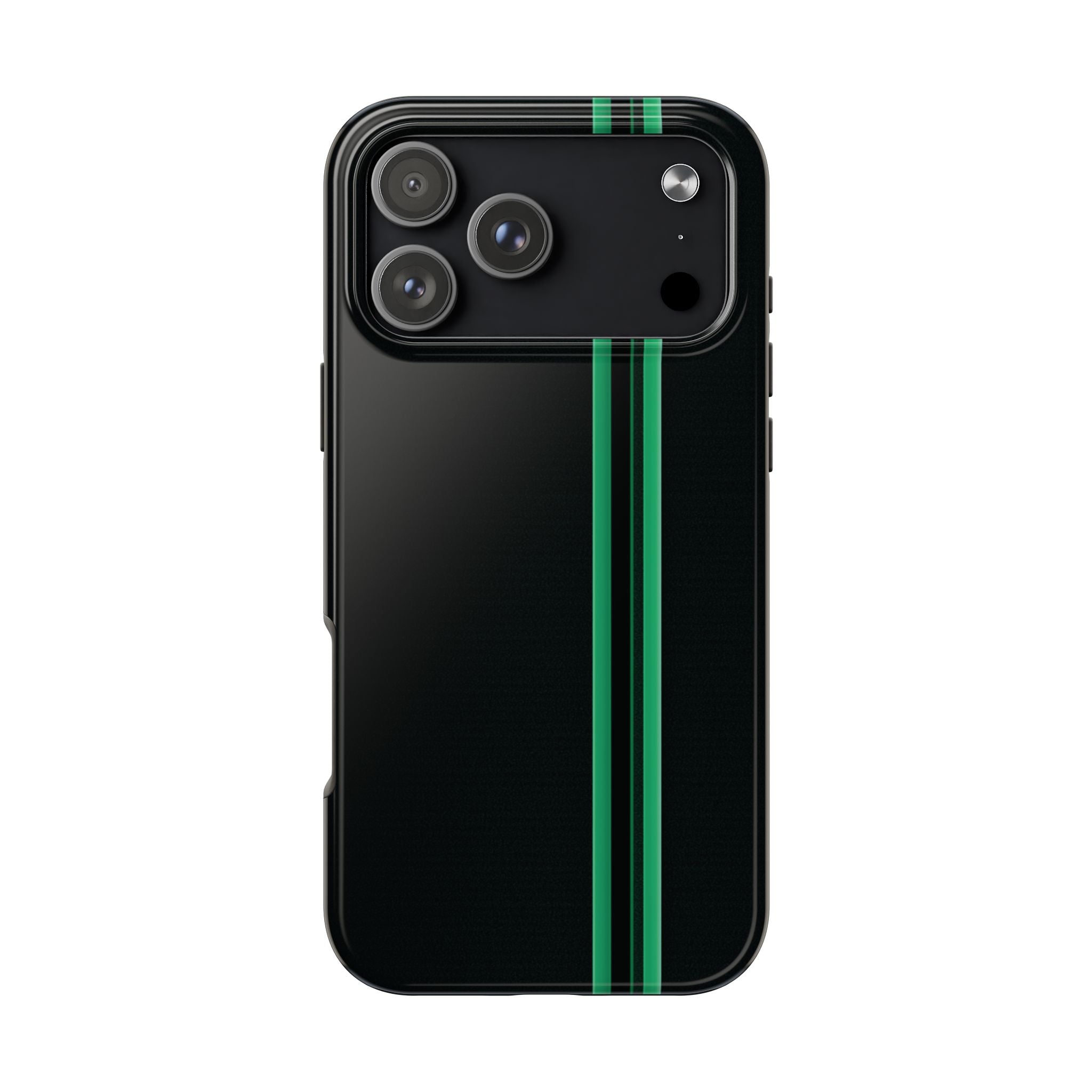 Green Stripe tough phone case design with modern dual layer protection - Desk and Device