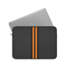 Orange Stripe padded laptop sleeve with modern tech styling - Desk and Device