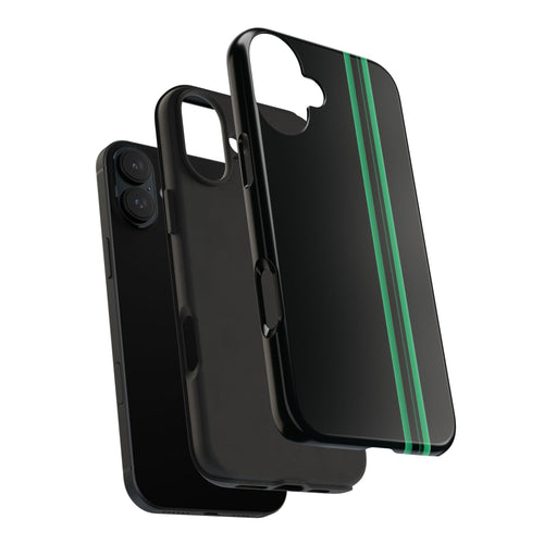 Green Stripe tough phone case design with modern dual layer protection - Desk and Device