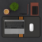 Orange Stripe Neoprene desk mat with clean, modern design - Desk and Device