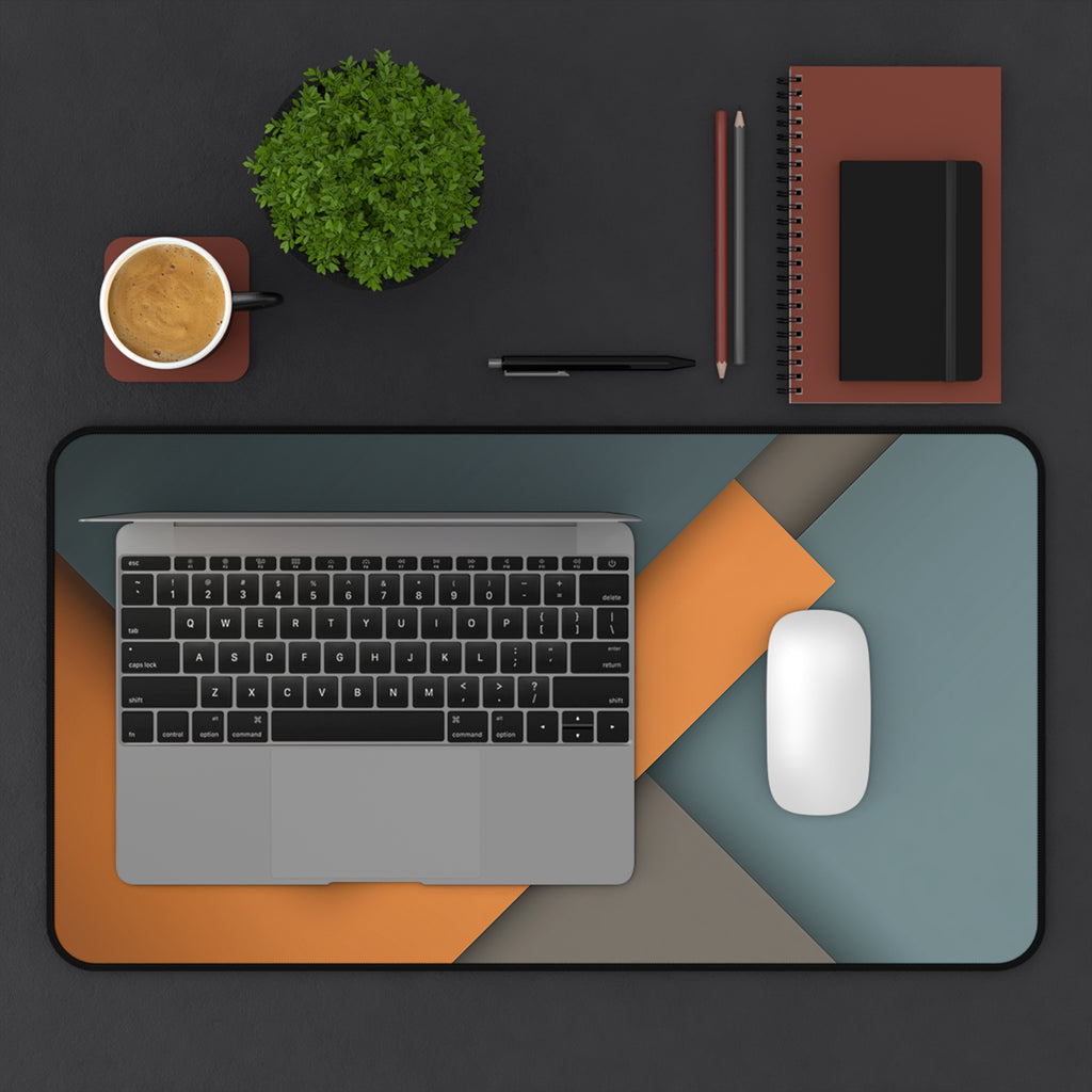 Steel Accent Neoprene desk mat with clean, modern design - Desk and Device