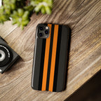 Orange Stripe slim phone case design with modern lightweight protection - Desk and Device