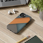 Steel Accent tough phone case design with modern dual layer protection - Desk and Device