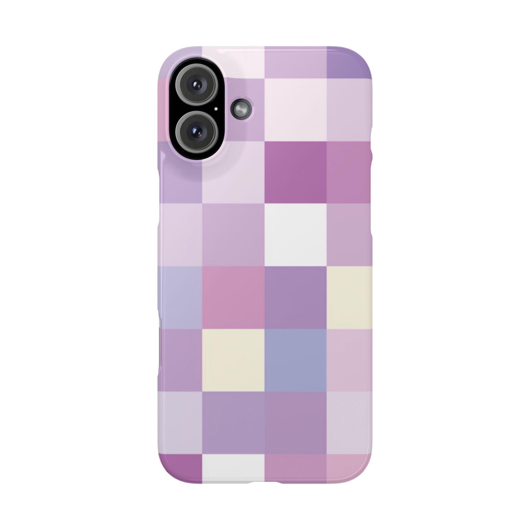 Pastel Checker slim phone case design with modern lightweight protection - Desk and Device
