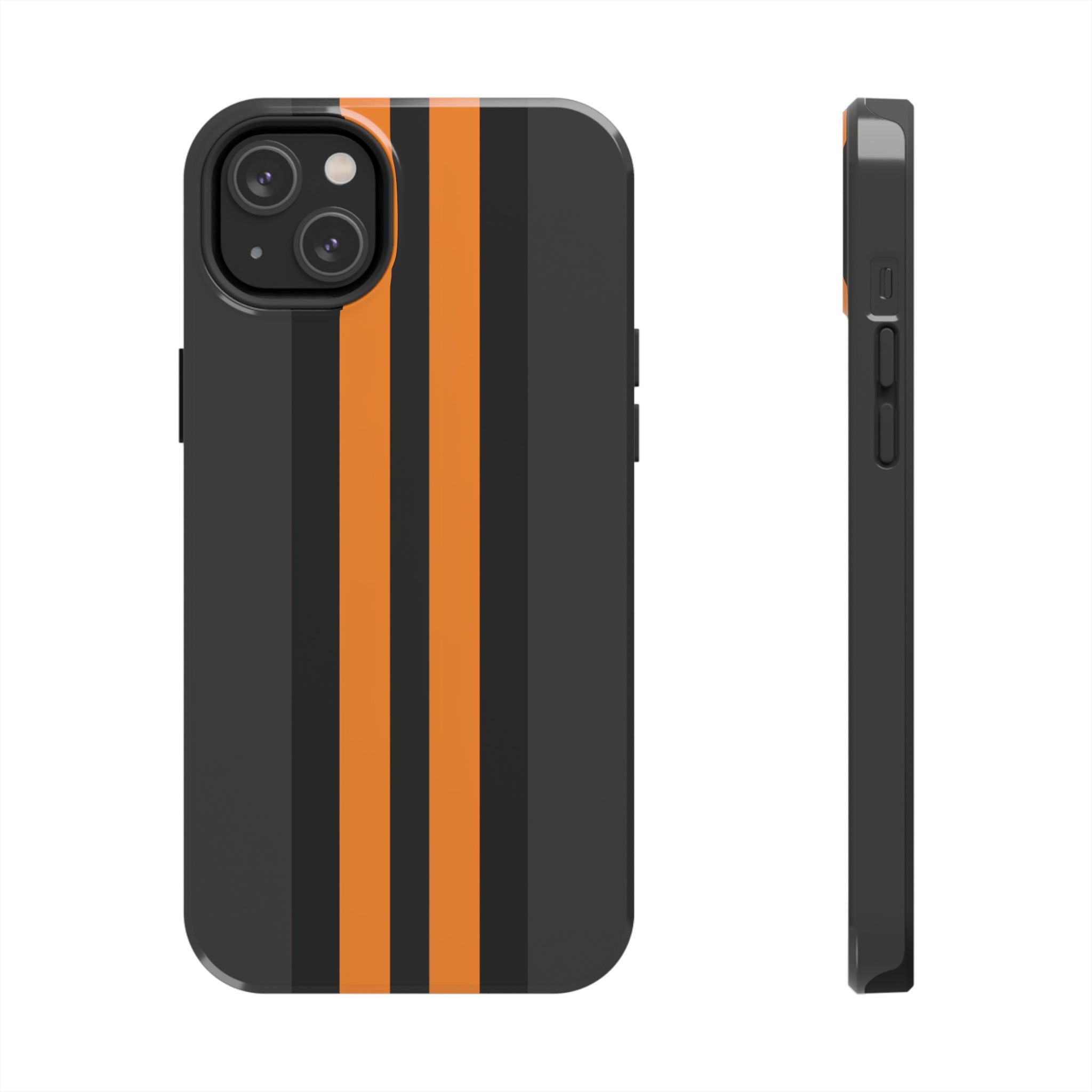 Orange Stripe tough phone case design with modern dual layer protection - Desk and Device