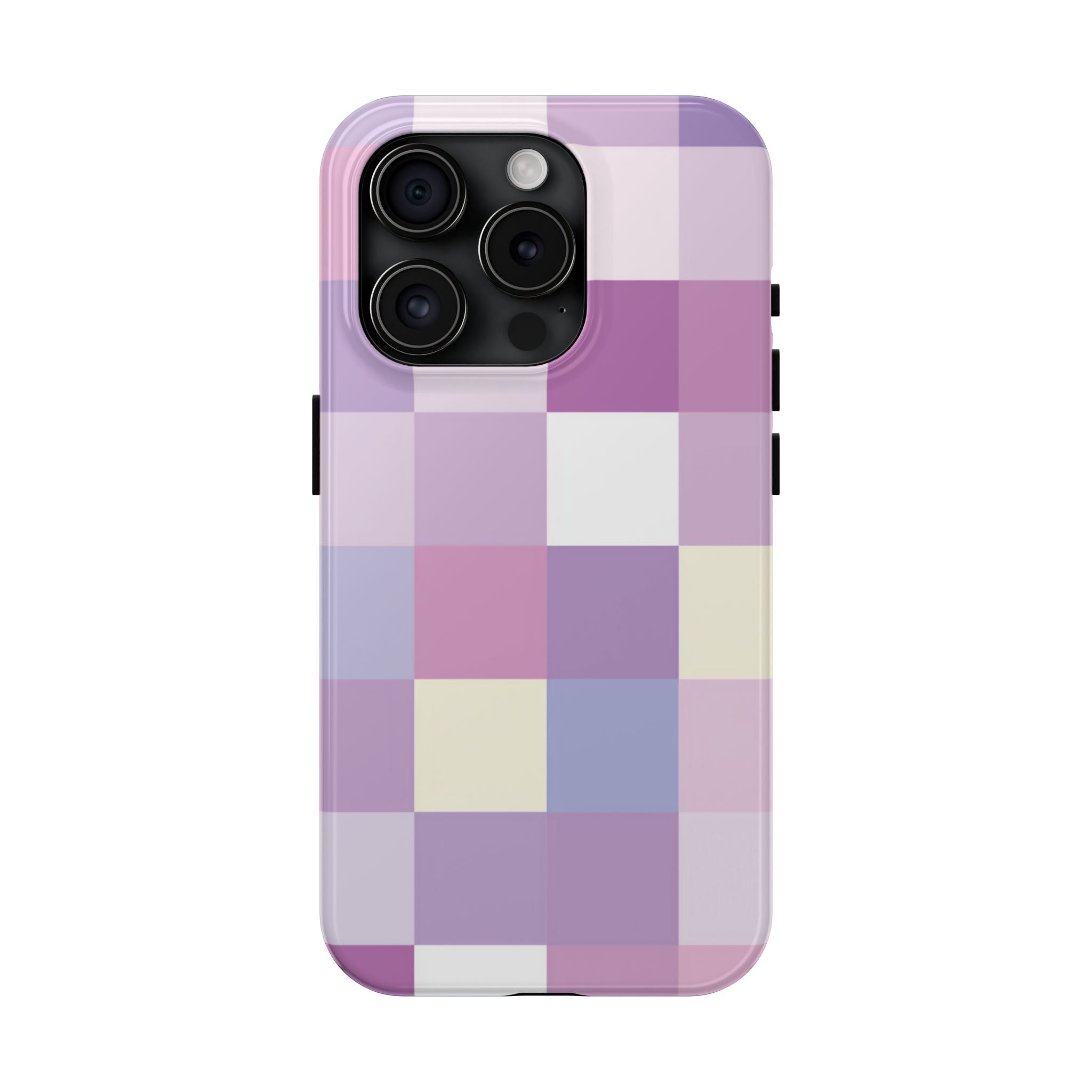 Pastel Checker tough phone case design with modern dual layer protection - Desk and Device