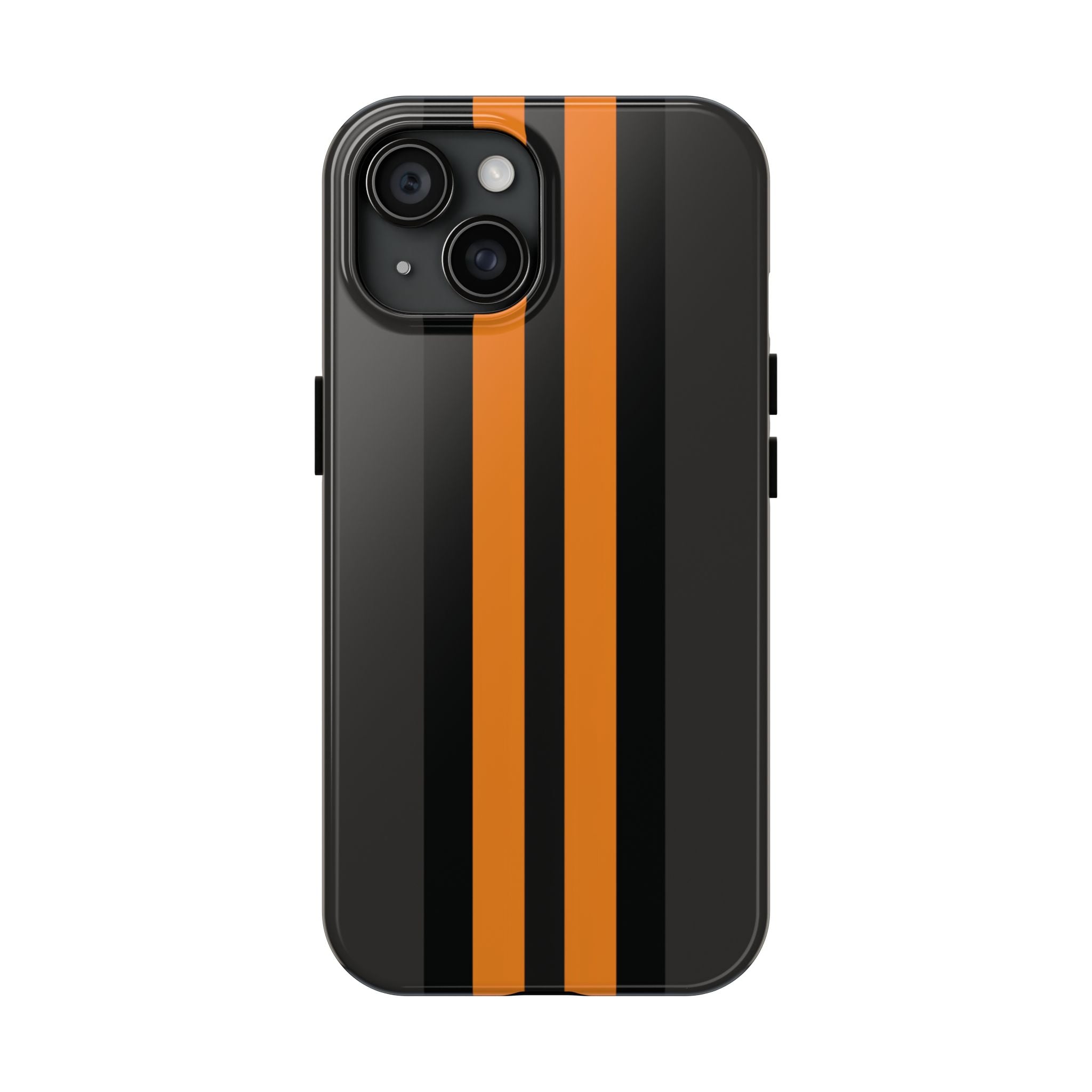 Orange Stripe tough phone case design with modern dual layer protection - Desk and Device