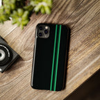 Green Stripe slim phone case design with modern lightweight protection - Desk and Device