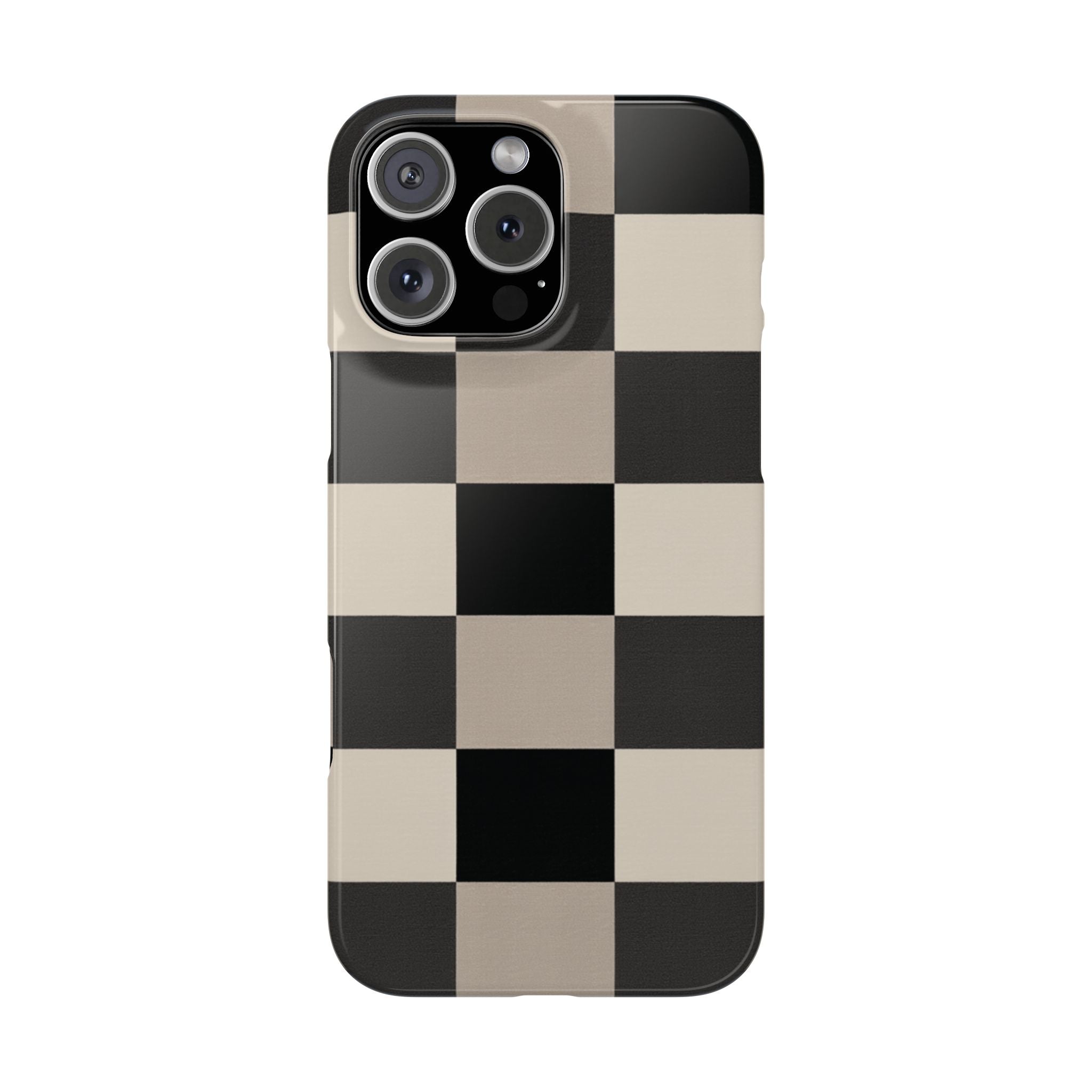 Neutral Checker slim phone case design with modern lightweight protection - Desk and Device
