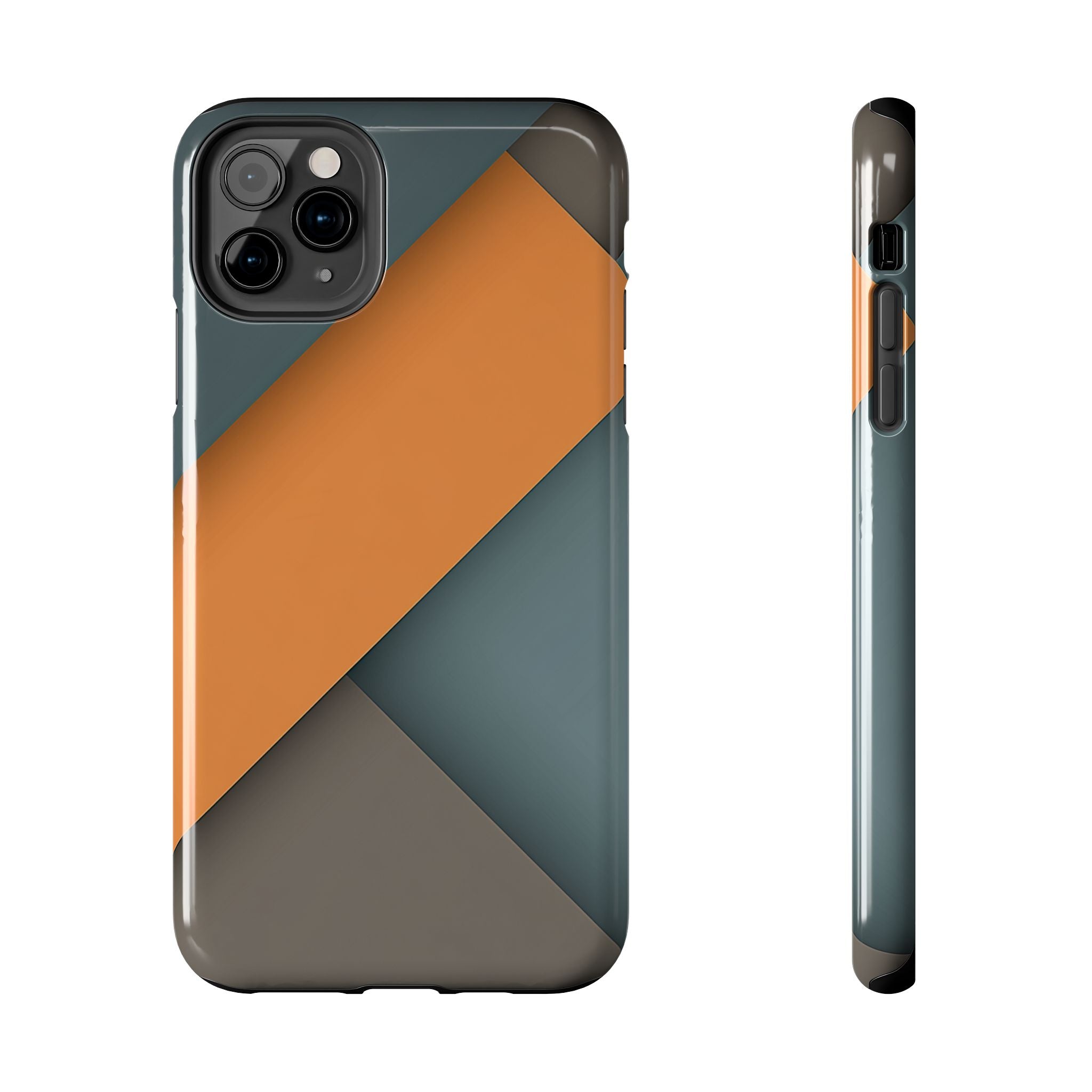 Steel Accent tough phone case design with modern dual layer protection - Desk and Device