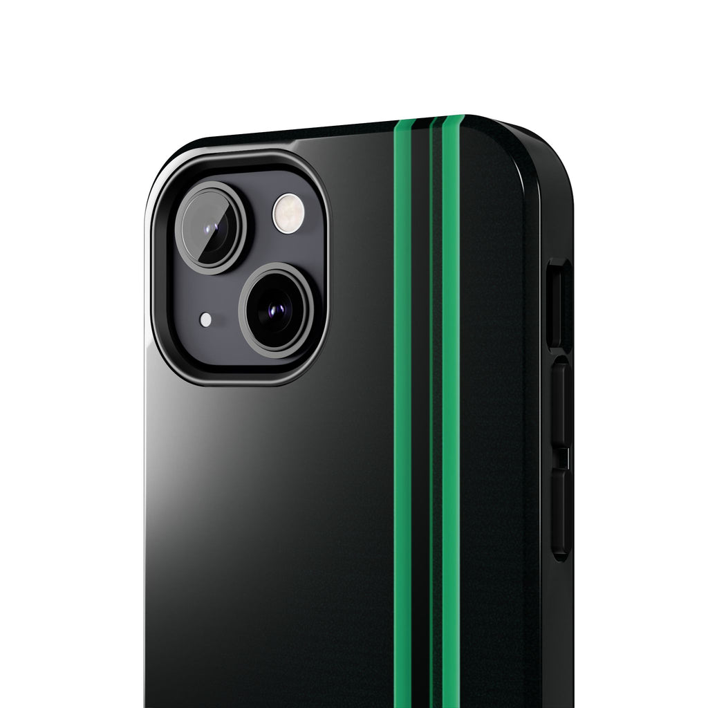 Green Stripe tough phone case design with modern dual layer protection - Desk and Device