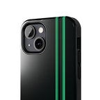 Green Stripe tough phone case design with modern dual layer protection - Desk and Device