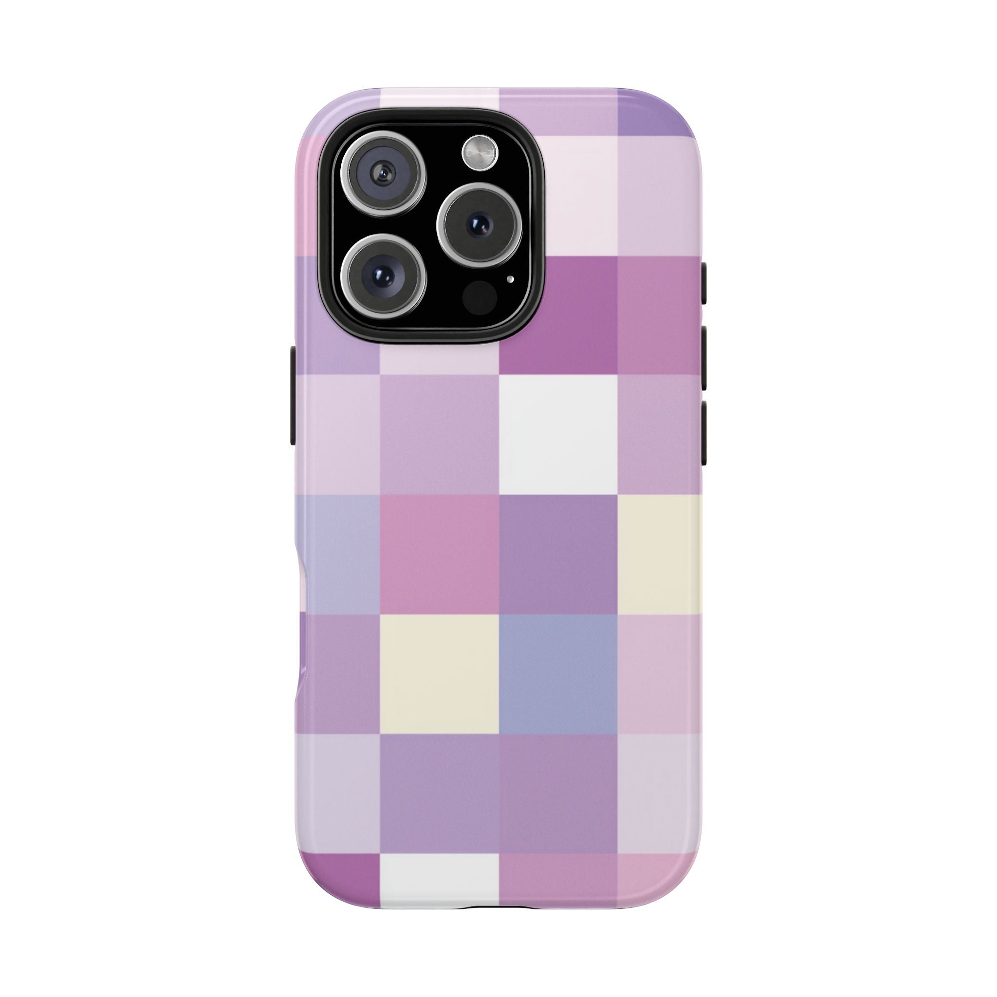 Pastel Checker tough phone case design with modern dual layer protection - Desk and Device